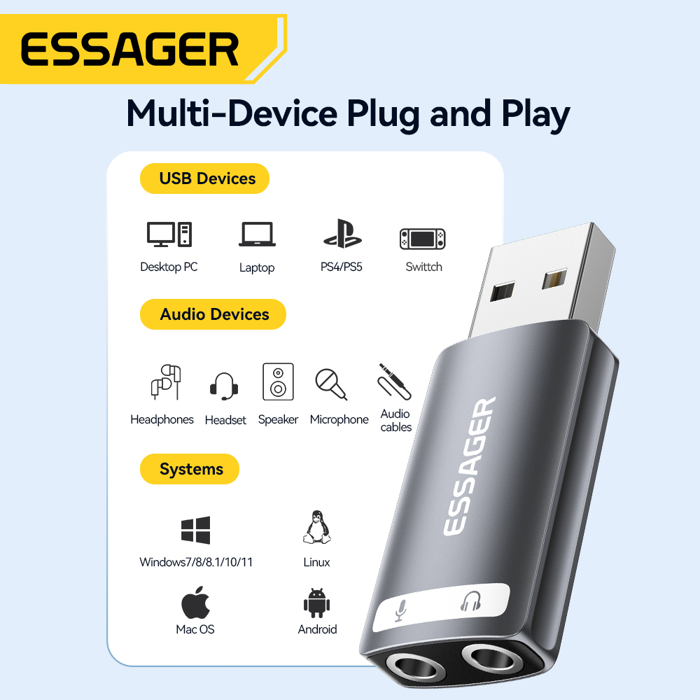 Essager USB-Soundkarte, extern – Usb Sound Card External Bewertung und Preis